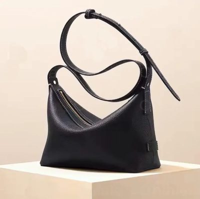 Trendy Leather Shoulder Bag, Top Layer Full Grain Cowhide Leather